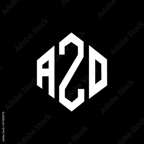 AZO letter logo design with polygon shape. AZO polygon and cube shape logo design. AZO hexagon vector logo template white and black colors. AZO monogram, business and real estate logo.