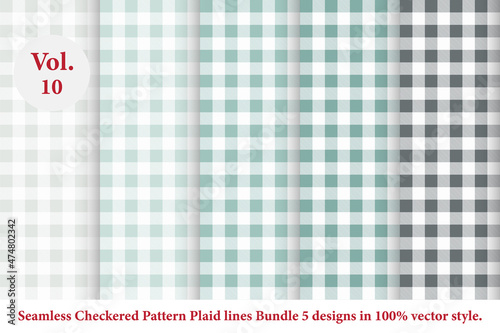 Plaid lines Pattern checkered Bundle 5 Designs Vol.10,Argyle vector,tartan,Tartan seamless fabric texture in retro style abstract
