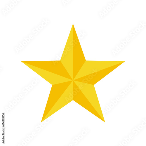 Icono de estrella amarilla 3d. Ilustraci  n vectorial