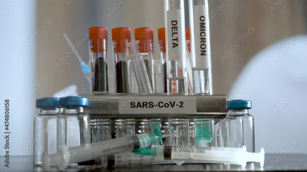 Laboratory SARS COV 2 Test Tubes Labelled Alpha Gamma Delta Beta And ...