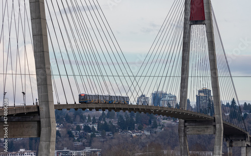 Fototapeta Naklejka Na Ścianę i Meble -  The SkyBridge is a cable stayed bridge for sky trains between New Westminster and Surrey.