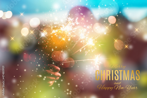 Merry Christmas holiday background, greetings, poster