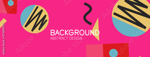 Abstract background. Blocks, lines, triangles, circles composition. Techno or business concept for wallpaper, banner, background, landing page