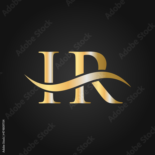Letter IR Logo Design Template. IR, I R Letter Logo Modern, Flat, Minimalist, Business, Company Sign