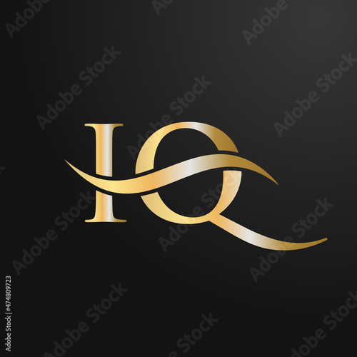 Letter IQ Logo Design Template. IQ, I Q Letter Logo Modern, Flat, Minimalist, Business, Company Sign