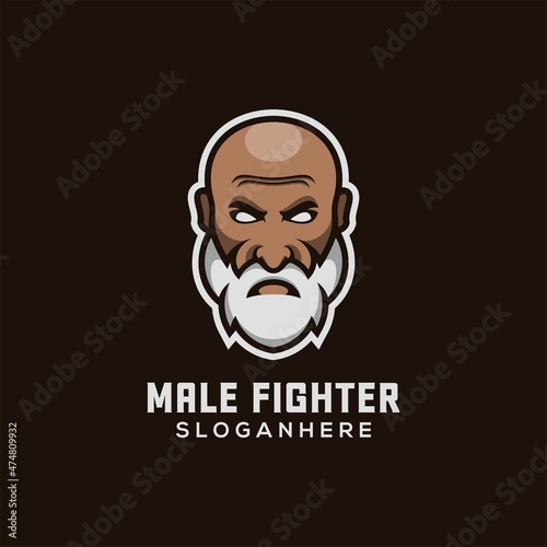 male fighter mascot logo design