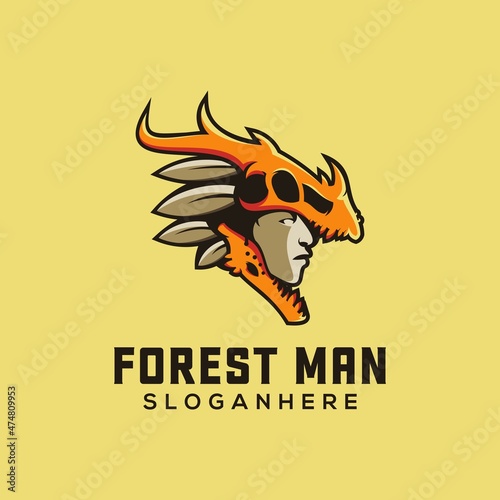 forest man mascot logo design
