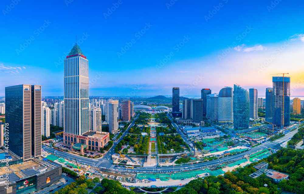 Naklejka premium Urban environment of Nantong Central Business District, Jiangsu Province