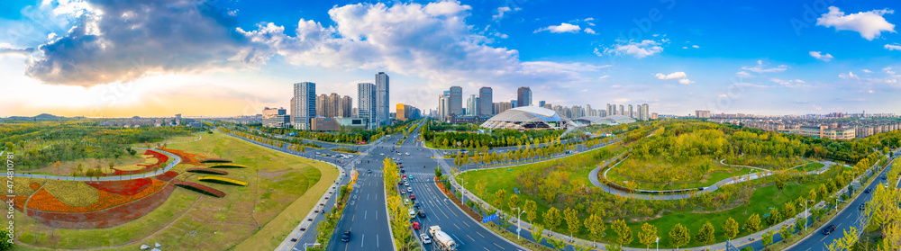 Fototapeta premium Urban environment of Nantong Central Business District, Jiangsu Province