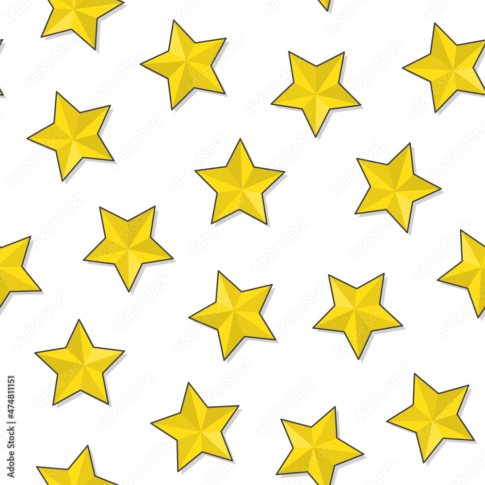 Stars Seamless Pattern On A White Background. Gold Star Theme Vector Illustration Stars Seamless Pattern On A White Background. Gold Star Theme Vector Illustration