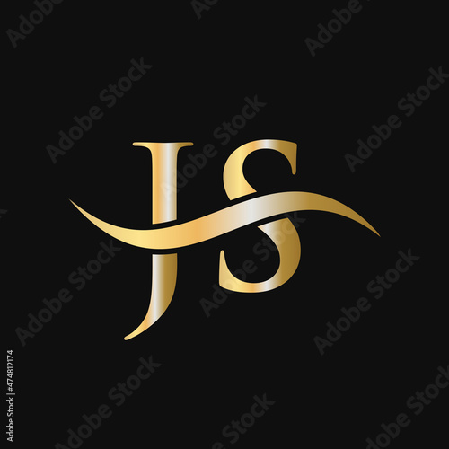 Letter JS Logo Design Template. JS, J S Letter Logo Modern, Flat, Minimalist, Business, Company Sign