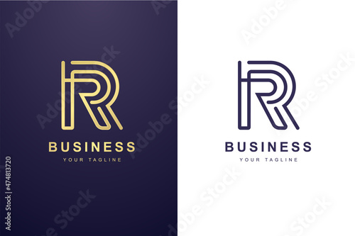 Initial Letter R Logo For Business or Media Company.