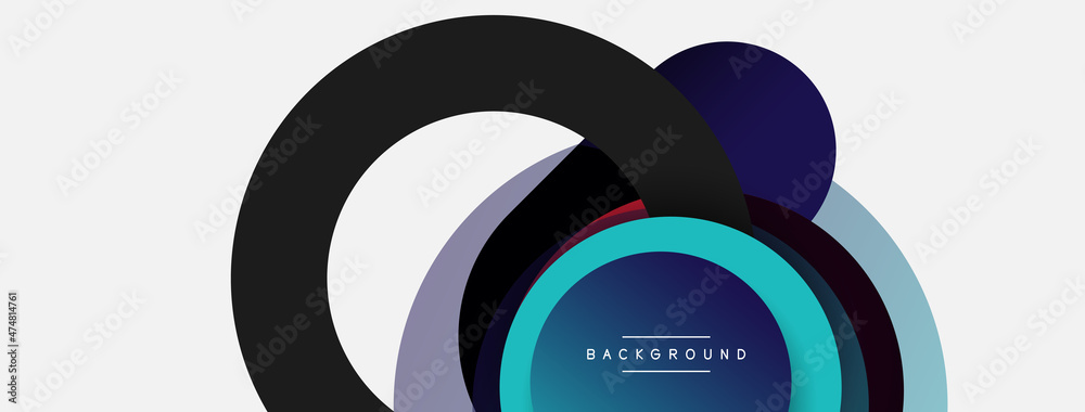 Circle and round shapes abstract background. Vector illustration for wallpaper banner background or landing page Circle and round shapes abstract background. Vector illustration for wallpaper banner background or landing page