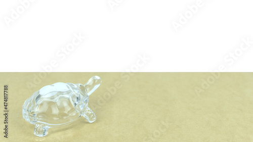 figurine of a turtle on a colored background in the studio