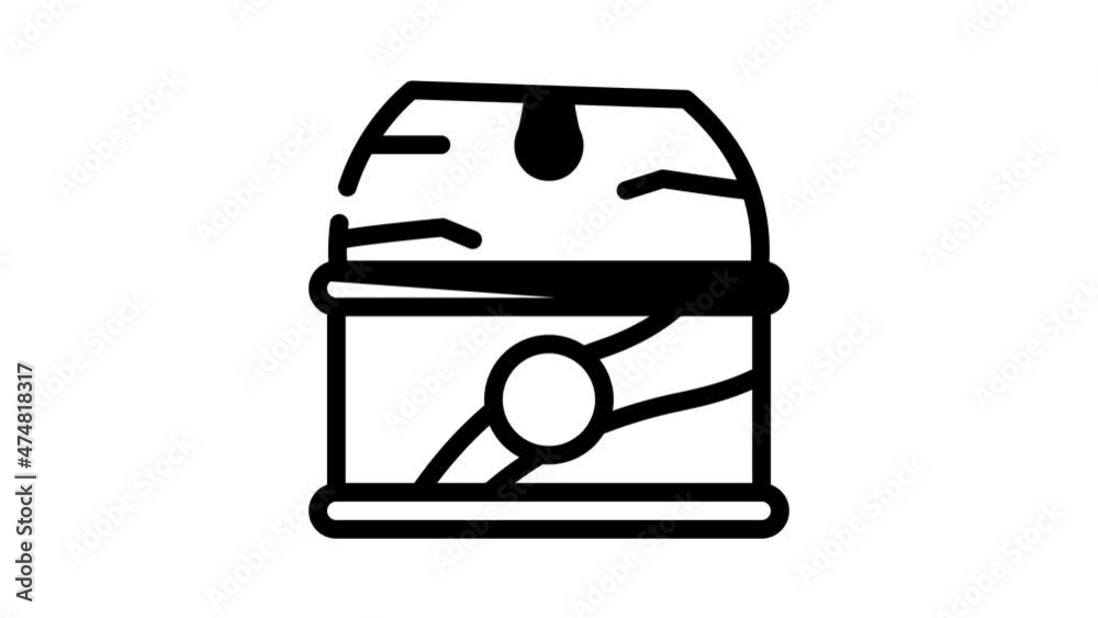 open container of canned food animated line icon open container of canned food sign. isolated on white background open container of canned food animated line icon open container of canned food sign. isolated on white background
