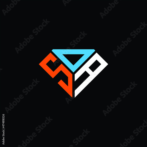 SDA letter logo creative design. SDA unique design, SOA letter logo creative design. SOA unique design photo