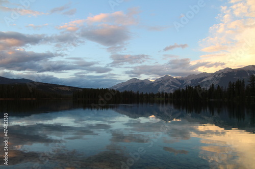 sunset over the lake