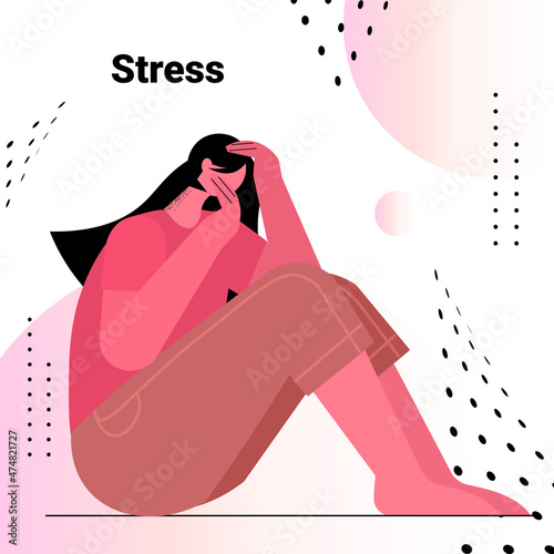 tired depressed woman crying unhappy girl feeling desperate mental health diseases depression concept