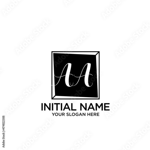AA monogram logo template vector