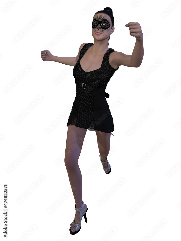 3d illustration of an female super hero