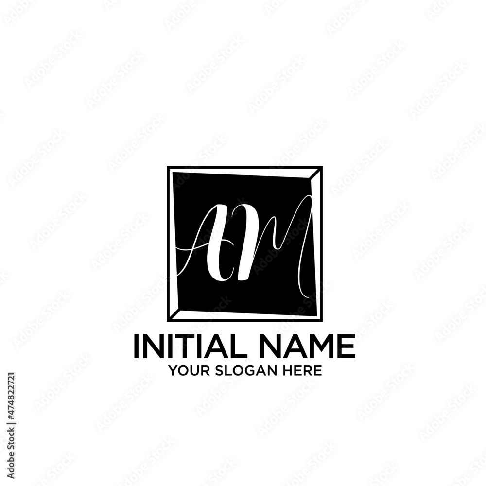 AM monogram logo template vector AM monogram logo template vector