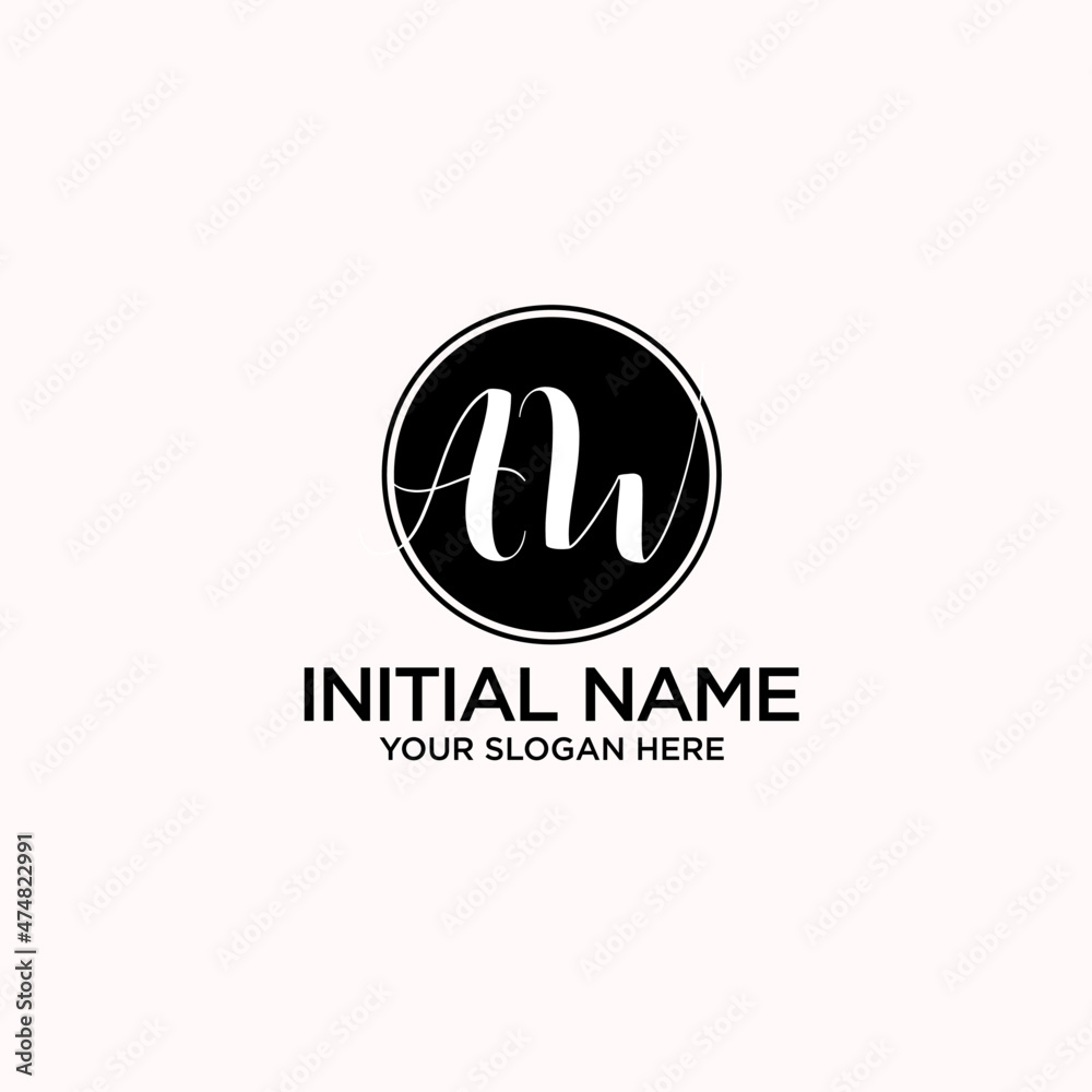 AW monogram logo template vector AW monogram logo template vector