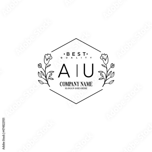 AU Hand drawn wedding monogram logo 