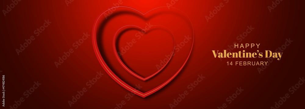 Valentines day background with heart banner Valentines day background with heart banner