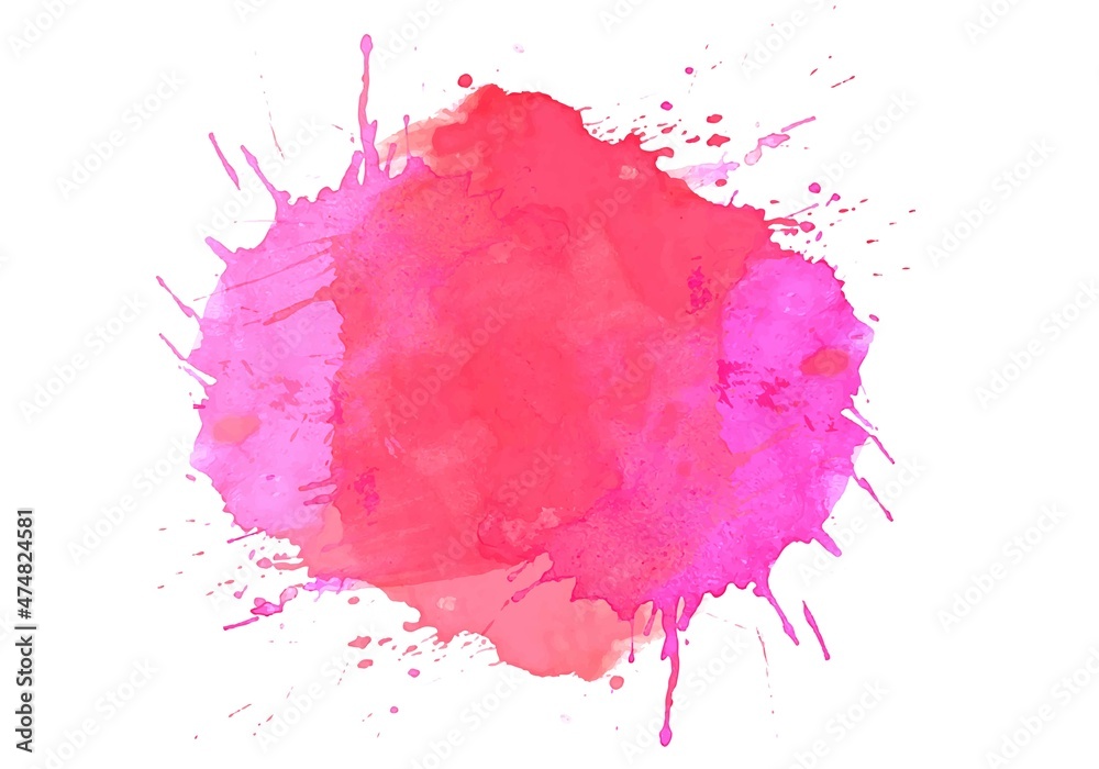 Elegant colorful splash watercolor hand drawn stain texture