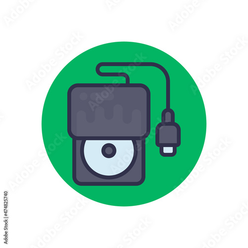 Portable Cd Rom icon in vector. Logotype;