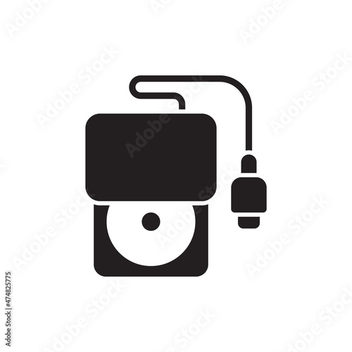 Portable Cd Rom icon in vector. Logotype;
