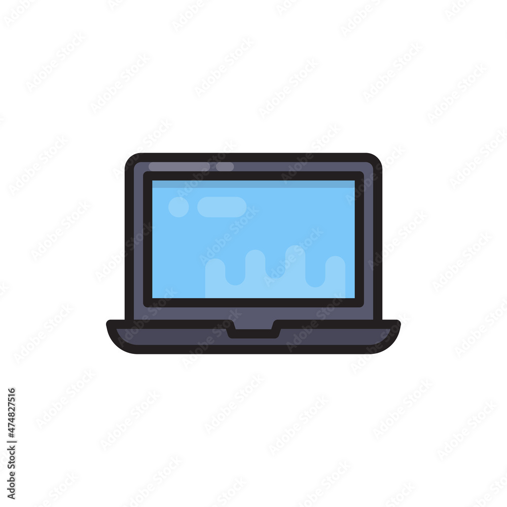 Laptop icon in vector. Logotype;