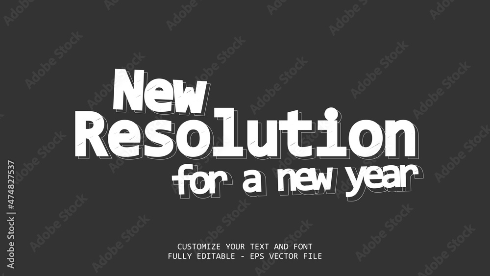 New Resolution For A New Year Editable Text Effect White v3