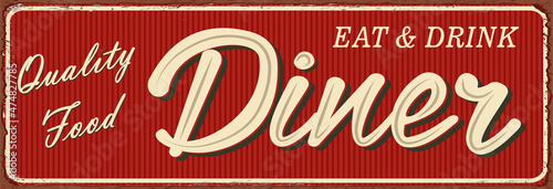 Vintage Diner metal sign.