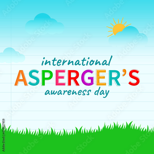 International Asperger's Awareness Day social media banner with paper sky template