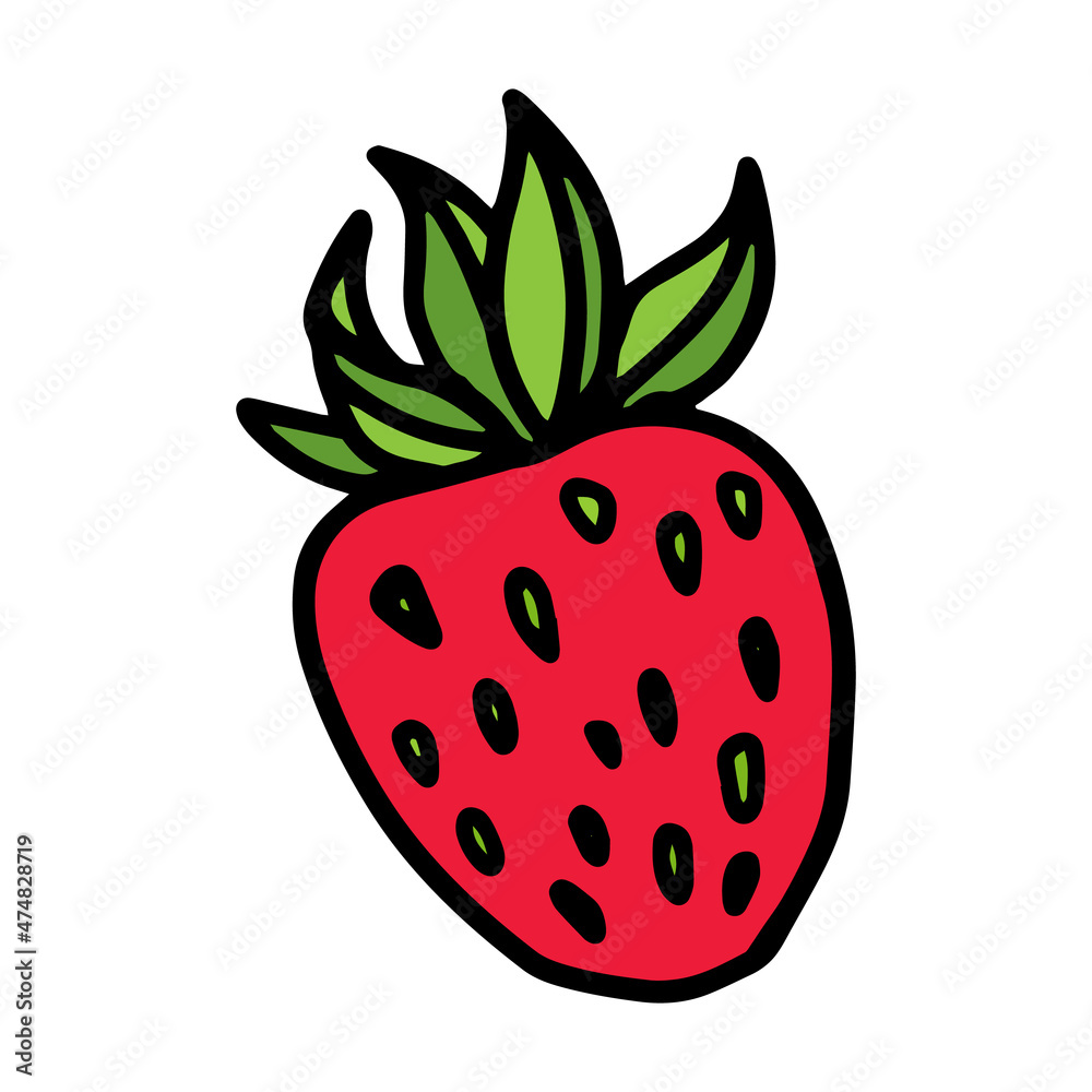 Strawberry in doodle style. Isolated vector. Strawberry in doodle style. Isolated vector.