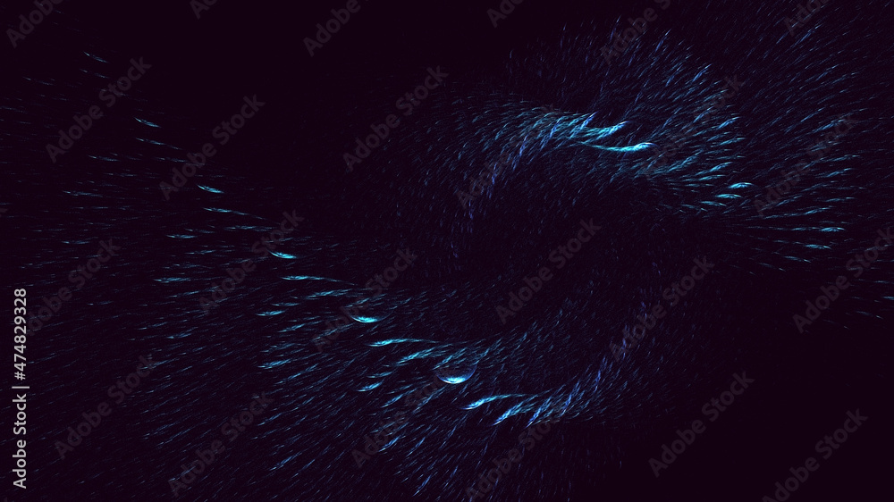 Obraz premium 3D rendering abstract blue fractal light background