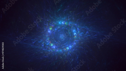 3D rendering abstract multicolor fractal light background