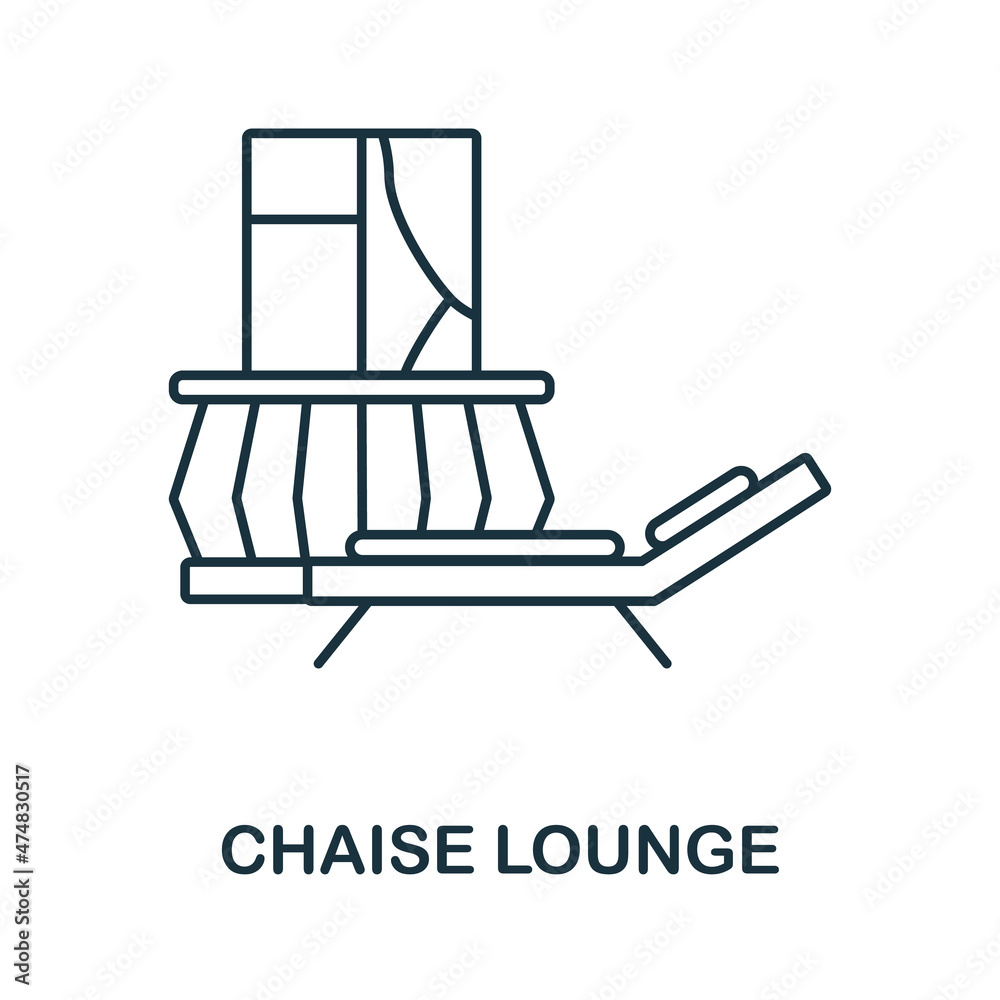 Chaise Lounge icon. Line element from balcony collection. Linear Chaise Lounge icon sign for web design, infographics and more. Chaise Lounge icon. Line element from balcony collection. Linear Chaise Lounge icon sign for web design, infographics and more.