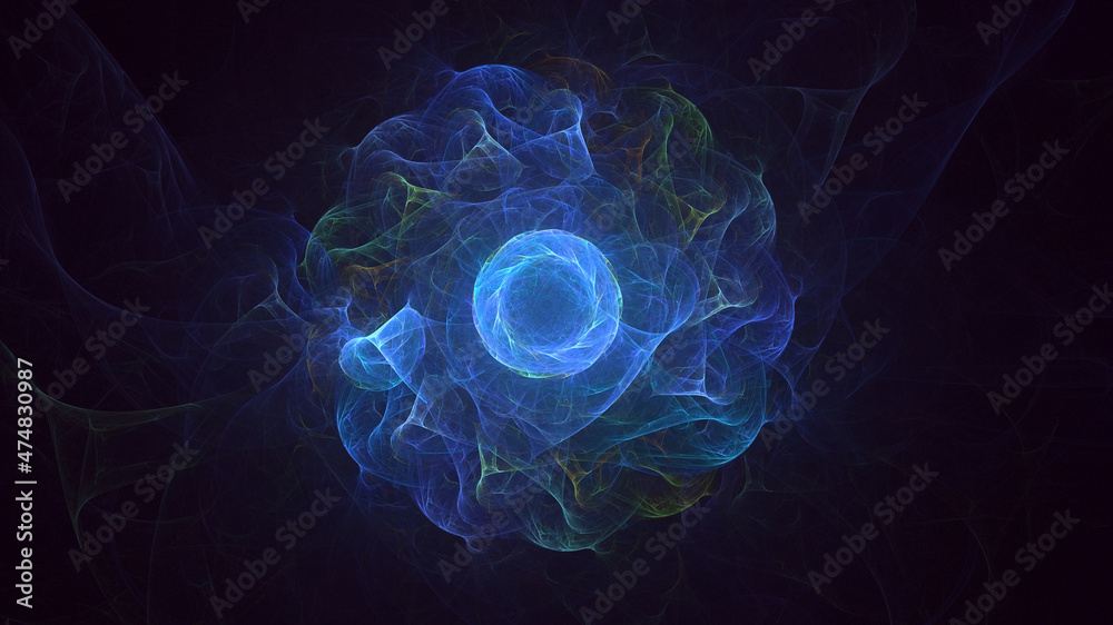 Obraz premium 3D rendering abstract round light background