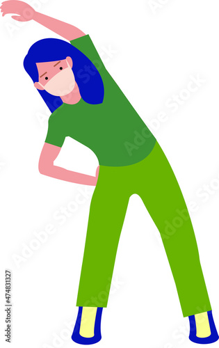 women doing aerobic or stretching 