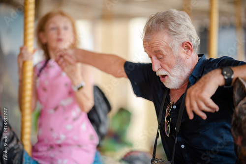 elderly senior couple woman...