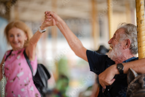 elderly senior couple woman...