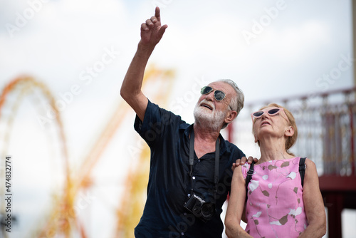 elderly senior couple woman...