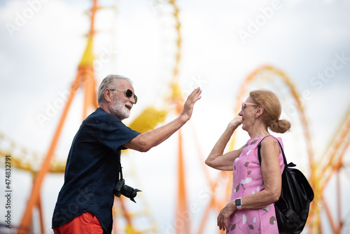 elderly senior couple woman...