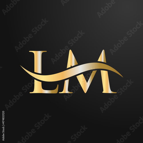 Letter LM Logo Design Template. LM, L M Letter Logo Modern, Flat, Minimalist, Business, Company Sign