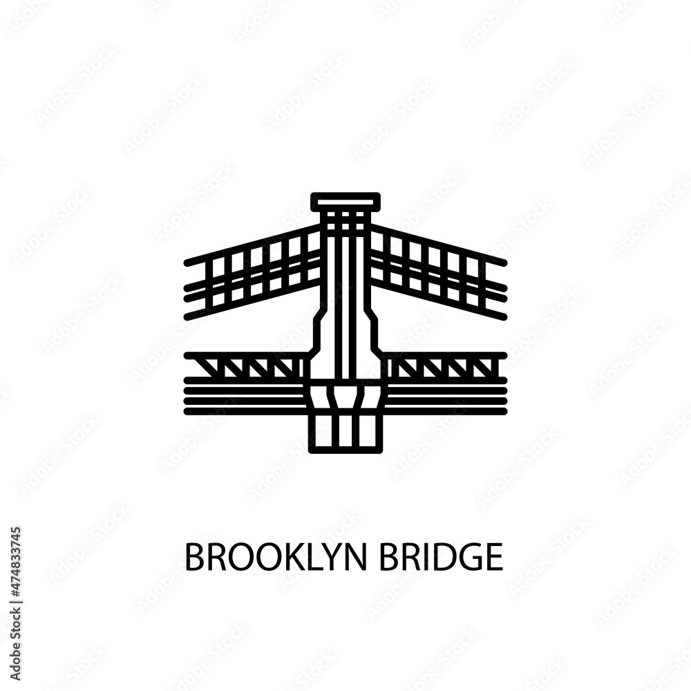 Brooklyn Bridge, manhattan, new york Outline Illustration in vector. Logotype Brooklyn Bridge, manhattan, new york Outline Illustration in vector. Logotype