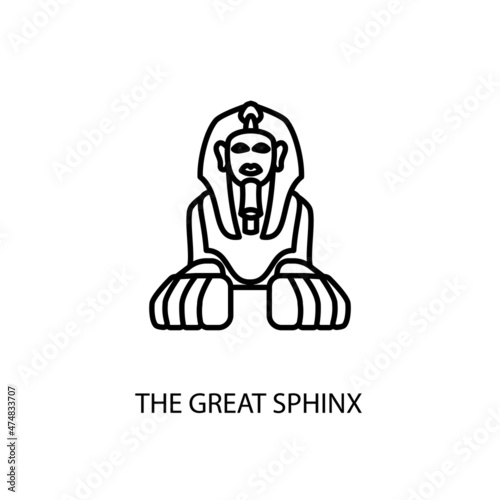 Sphinx, Sphinx, Egypt, Outline Illustration in vector. Logotype