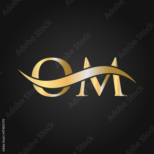 Letter OM Logo Design Template. OM, O M Letter Logo Modern, Flat, Minimalist, Business, Company Sign