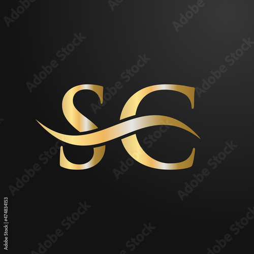 Letter SC Logo Design Template. SC, S C Letter Logo Modern, Flat, Minimalist, Business, Company Sign